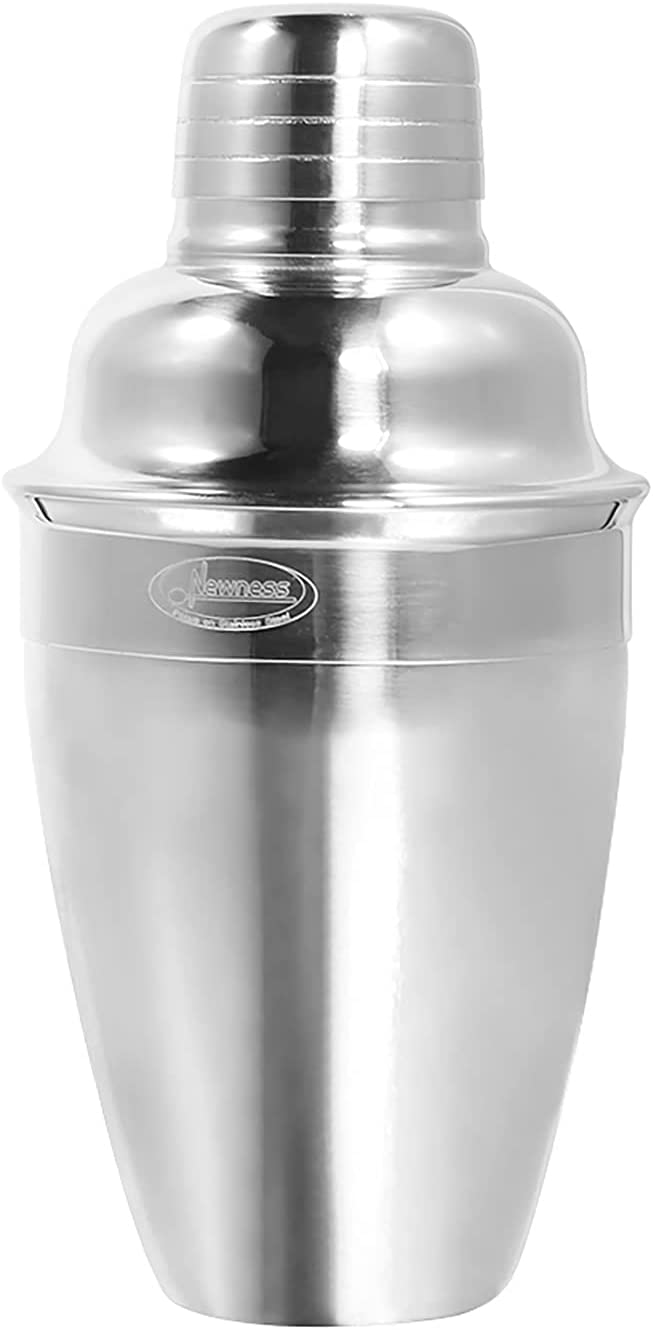 Newness Cocktail Stainless Steel Wine Shaker with Strainer and Lid Top, 8.4oz (250 ml), Small, Single Martini