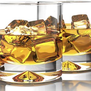 Easygift Bormioli Rocco Clear and Coloured Diamond Glass Tumblers/Whisky Drinking Cups Clear 