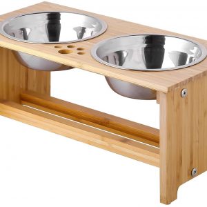 PetFusion Elevated Dog Bowls, Cat Bowls -- Premium anodized Aluminum feeder  (Short 4, Tall 8 options). US FOOD GRADE Stainless Steel raised bowls  Short - 4 Metallic Gray