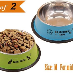 Mlife Stainless Steel Dog Bowl with Rubber Base for Small/Medium