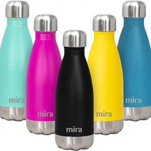 MIRA 2 Pack 17 Oz Cola Shaped Insulated Stainless Steel Water Bottle -  Double Walled Vacuum Insulated Thermos Flask - Metal Sports Bottle - Rose  Pink