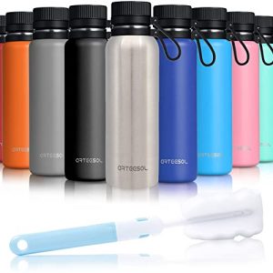24oz Sports Water Bottle 700ml Wide Mouth Straw Travel Gym